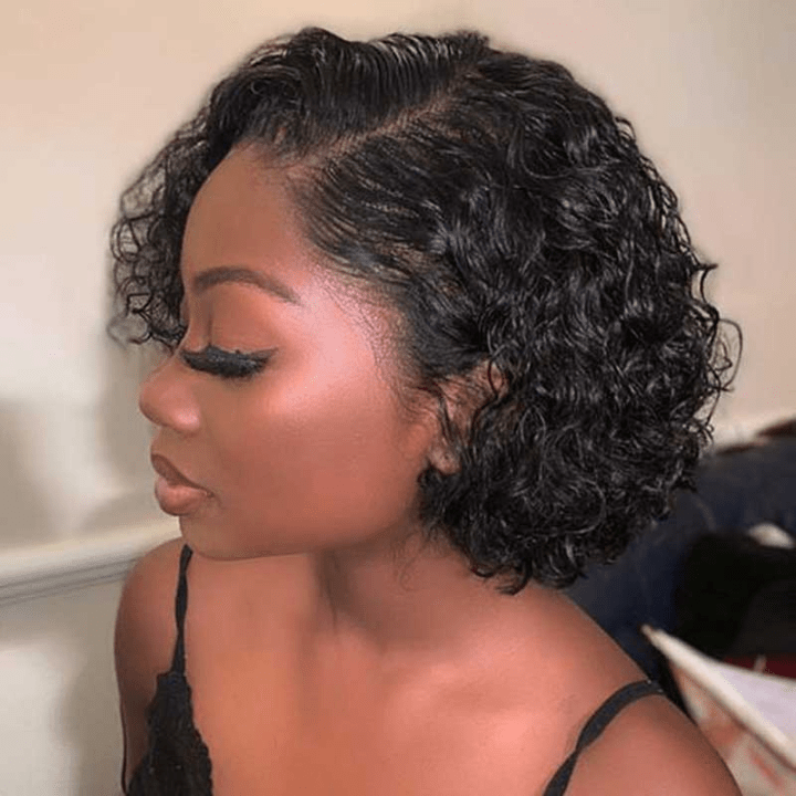 Buy 1 Get 1 Free: Water Wave 4X4 Lace Closure Human Hair Bob Wig - Flash Sale - GeetaHair