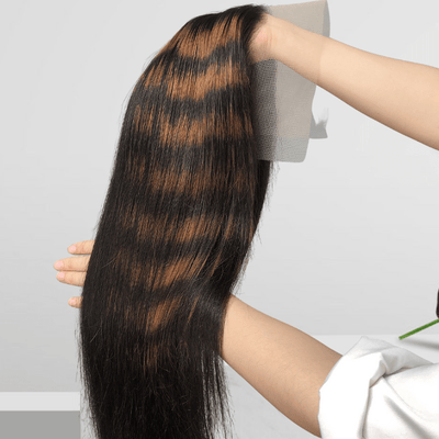 Highlight Zebra Brown Long Straight Hair Glueless 4x4/13x4 HD Lace Front Human Hair Wigs - Geeta Hair - GeetaHair