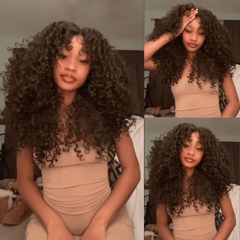 Water Wave Hair Glueless 13x4 HD Lace Front Wig Pre Plucked Short Curly Bob Human Hair Wigs - GeetaHair