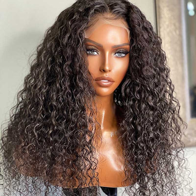 Pre Bleached Knots Short Curly Human Hair Wigs 13x4 HD Glueless Wig Pre Blucked 180% Density - GeetaHair