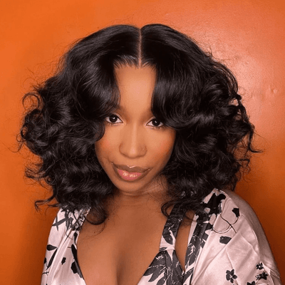 300% Density Loose Wave Wig 13x4 Lace Front Wig Short Loose Glueless Human Hair Bob Wig For Women - GeetaHair