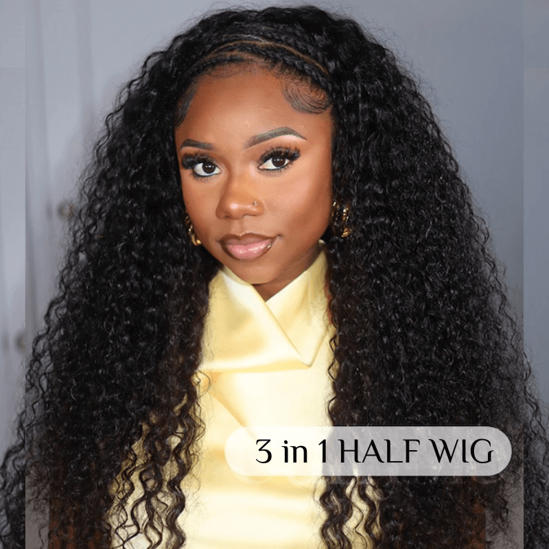 Best Human Hair Textured Half Wig With Effortless Styling For Daily Wear_model
