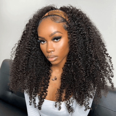 [3 In 1 Half Wig] Geeta Kinky Curly Coily Half Wig Invisible Drawstring Glueless Flip Over Wig Flash Sale - GeetaHair