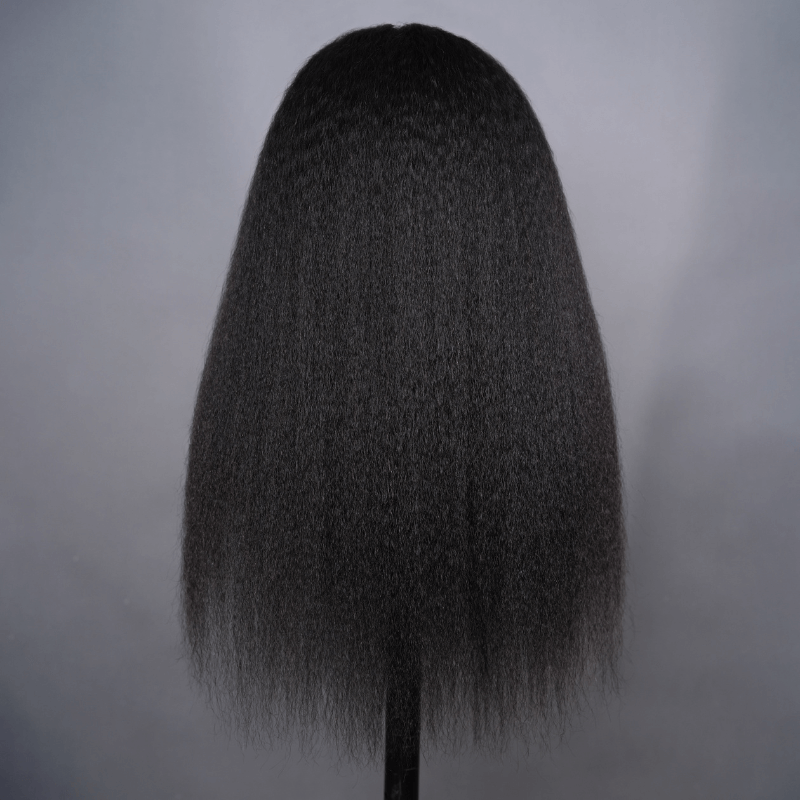 [3 In 1 Half Wig] Geeta Kinky Straight Flip Over Half Wig Invisi Drawstring Glueless Put On And Go Wig Flash Sale - GeetaHair