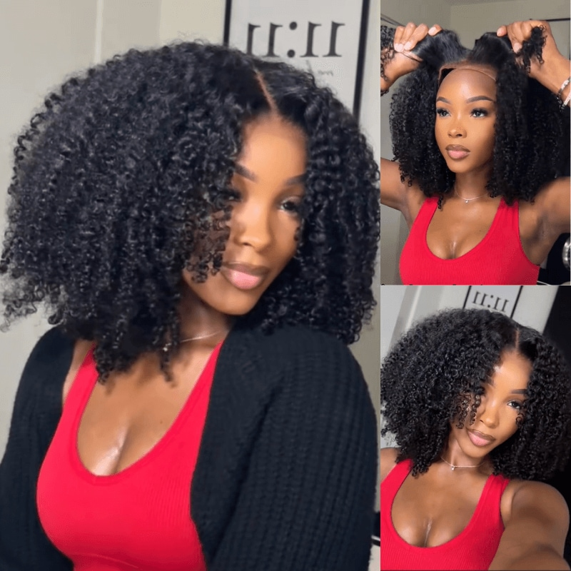 Geeta 250% Density Kinky Curly 6x4 / 13x4 Lace Front Glueless Human Hair Wig Flash Sale