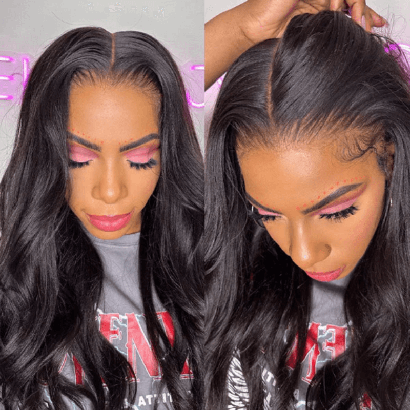 Perücke mit 4 x 4 Spitzenverschluss, glattes Haar, 100 % Echthaar, Geeta Hair 
