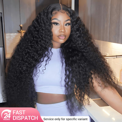 $199 30Inch Deep Curly Glueless 6x4 / 13x4 Transparent Lace Front Wig Pre Plucked Brazilian Human Hair Wig Flash Sale - GeetaHair