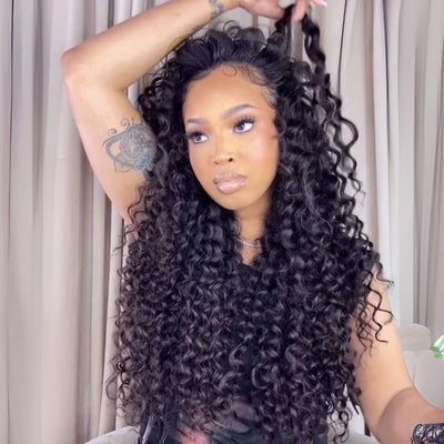 Passion Wave Wet and Wavy Lace Part Human Hair Wig 13x4 Lace Front HD Lace Wigs 300% Density - GeetaHair