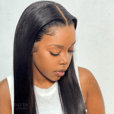 Geetahair Upgrade HD Lace Straight Wig Crystal Clear Lace Human Hair Wigs With Pre Plucked Natural Hairline - GeetaHair