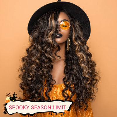 Loose Wave 13x4 Lace Front Wig Highlight Blonde 100% Human Hair Wigs Pre Plucked Hairline Flash Sale - GeetaHair