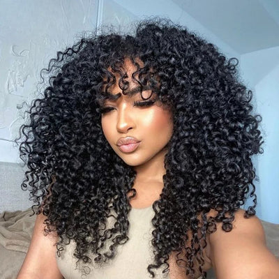 250% Density Spanish Curly Hair 13x4 HD Transparent Lace Front Wig Natural Human Hair Wig - Geeta Hair - GeetaHair