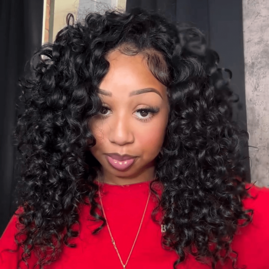 300% Density Nola Curl Glueless 13x4 Lace Front Human Hair Wigs Full Resilient Curly Wigs Pre Bleached Knots - GeetaHair