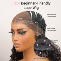 $199 30Inch Curly 13x4 Lace Front Wig 100% Virgin Human Hair Wigs Black Curly Hair Pre Plucked Hairline Flash Sale _detail