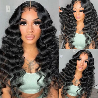 Geeta Natural Crimps Curls Loose Deep Wave HD Lace Frontal Glueless Wig Flash Sale - GeetaHair
