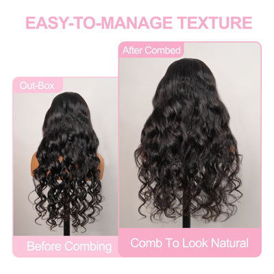 Geeta Luxury 300% Density Raw Glueless Wig Bouncy Loose Wave 13x4 Lace Front Human Hair Wigs For Women - GeetaHair