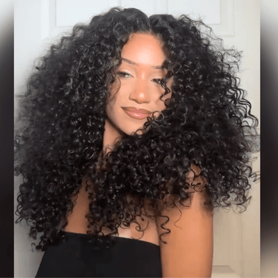 Geeta Hair 250% Density Bouncy Jerry Curly 13x4 Transparent Lace Front Wig Natural 100% Human Hair Wig - GeetaHair