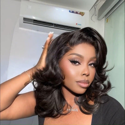 Short Wigs Body Wave Hair Glueless Lace Front Wigs 100% Real Human Hair Bob Wig 180%/250% Density - Geetahair - GeetaHair