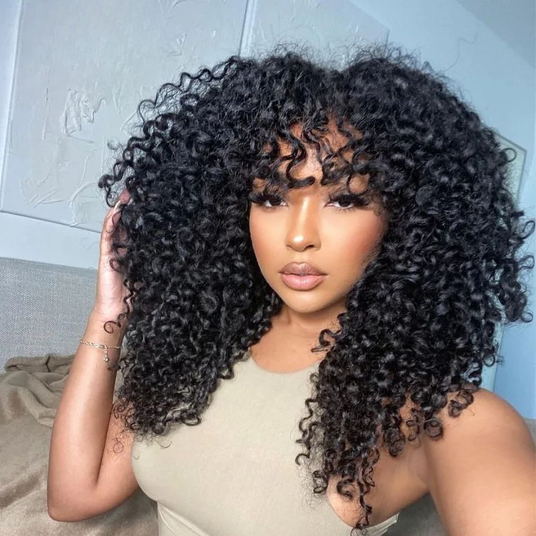 250% Density Spanish Curly Hair 13x4 HD Transparent Lace Front Wig Natural Human Hair Wig - Geeta Hair - GeetaHair