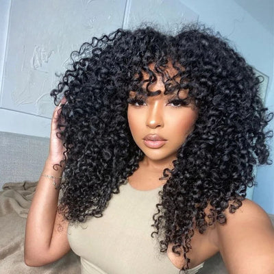250% Density Spanish Curly Hair 13x4 HD Transparent Lace Front Wig Natural Human Hair Wig - Geeta Hair - GeetaHair