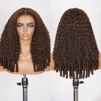 Chocolate Brown Burmese Curly Lace Front Colored Wig 100% Human Hair Wigs Curly Hair Flash Sale - GeetaHair_product