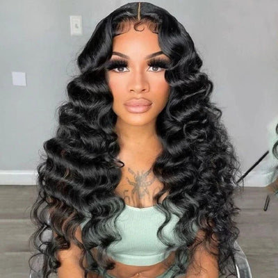 Geeta Natural Crimps Curls Loose Deep Wave HD Lace Frontal Glueless Wig Flash Sale - GeetaHair