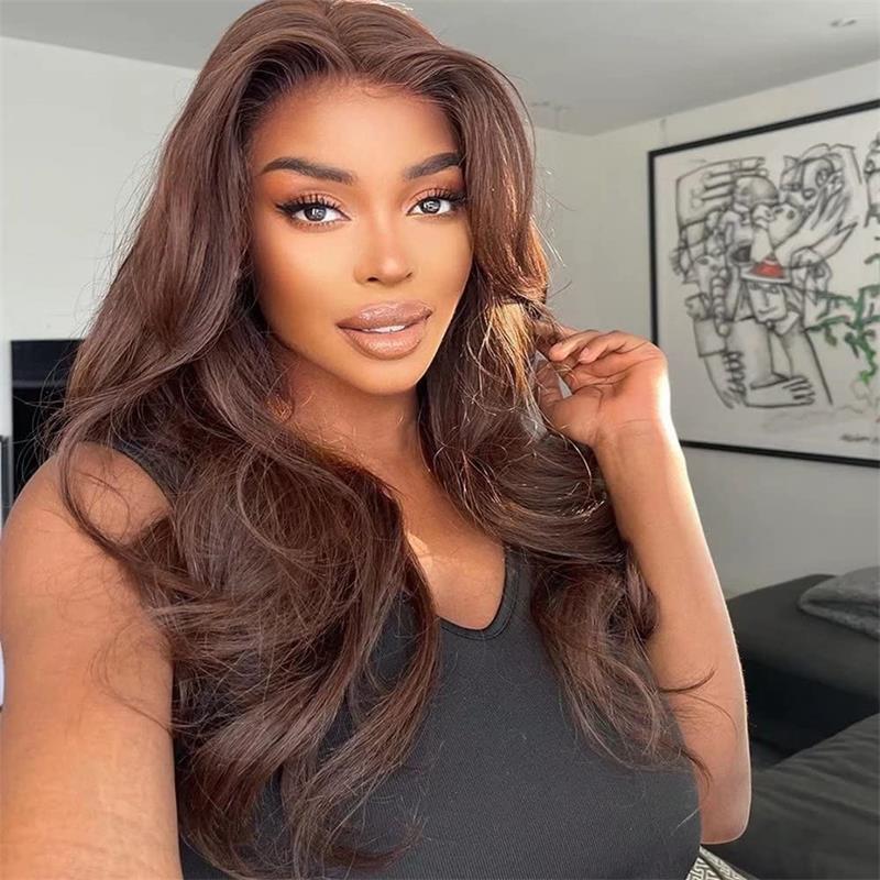 Chestnut Brown Straight Lace Front Wig 13x4 HD Lace Frontal/4x4 Lace Closure 100% Virgin Hunam Hair Wigs - Geeta hair - GeetaHair