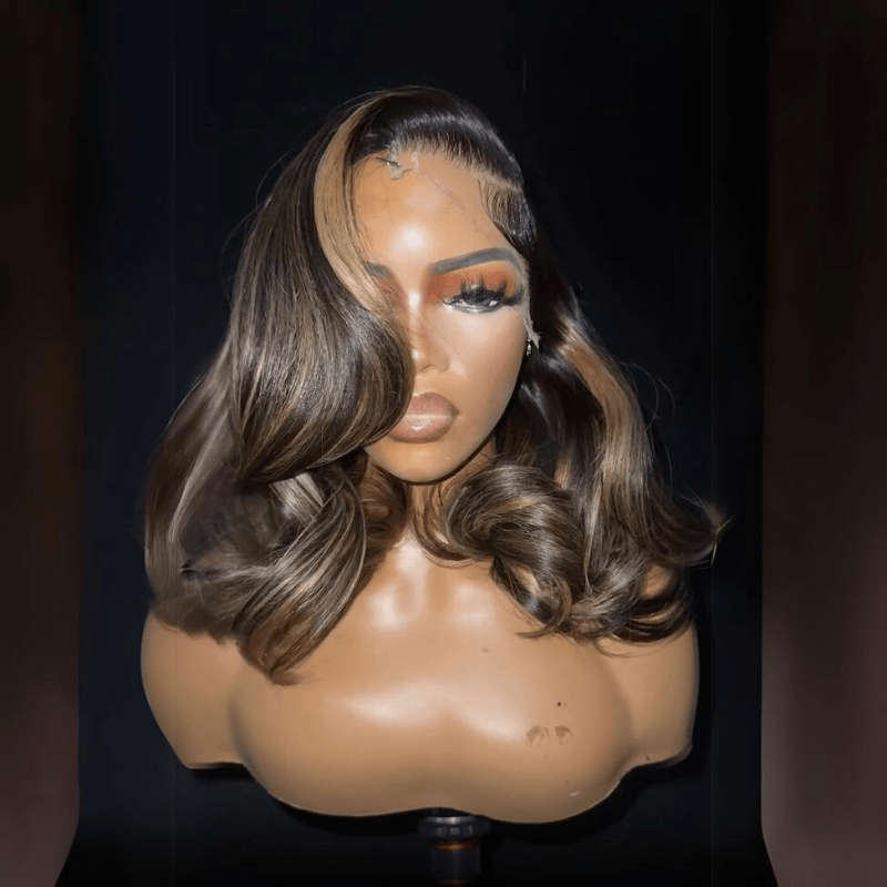 Glueless Luxury Wigs Layers Bob Body Wave Honey Blonde 13x4 Lace Front Wig HD Lace Human Hair Wigs - GeetaHair