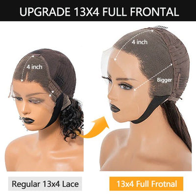 Brown With Black Roots Deep Curly Lace Front Wig Ombre #4 Brown Curly Human Hair Wigs - GeetaHair