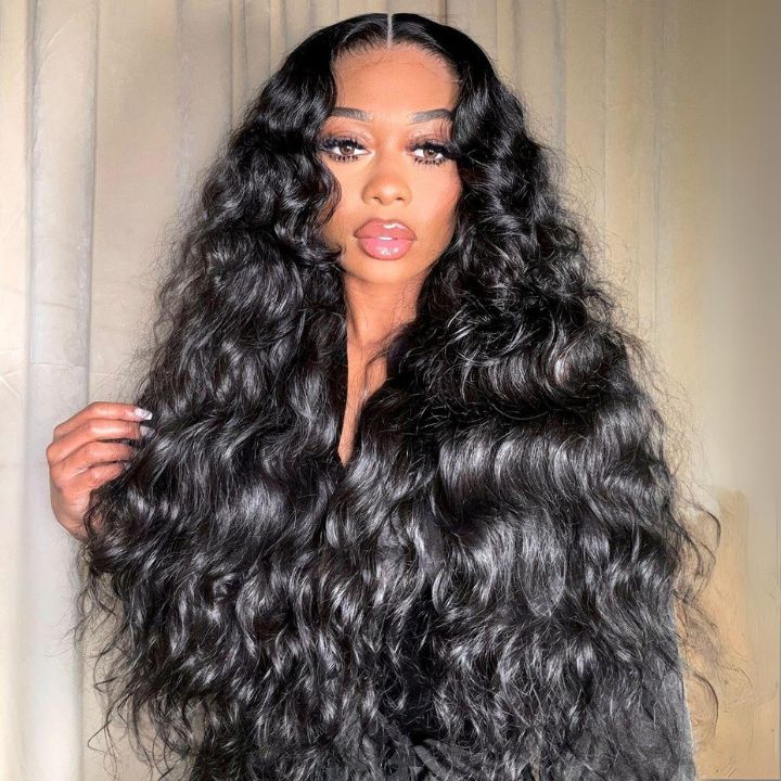 Geeta 300% Density Raw Indian Glueless Wig Natural Wavy 13x4 Lace Front Human Hair Wigs Pre Plucked - GeetaHair