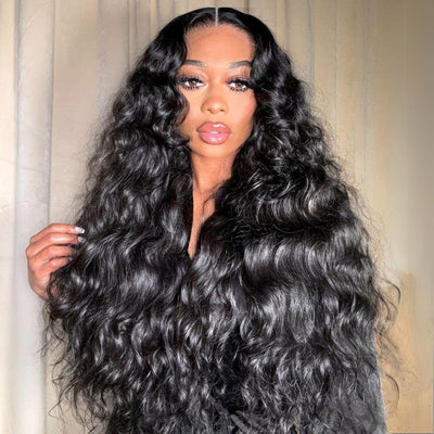 Geeta 300% Density Raw Indian Glueless Wig Natural Wavy 13x4 Lace Front Human Hair Wigs Pre Plucked - GeetaHair