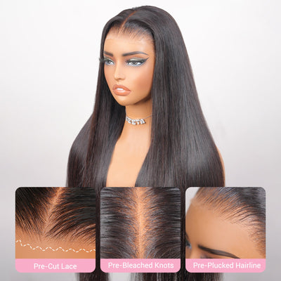 $199 30Inch Straight Hair 13x6 Transparent Lace Glueless Wigs Human Hair 180% Density Flash Sale - GeetaHair