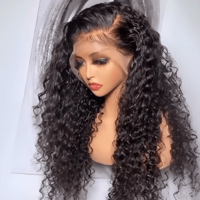 300% Density Glueless Wigs Human Hair 13x4 Water Curly Lace Frontal Wigs Pre Plucked Transparent Lace Wigs - GeetaHair