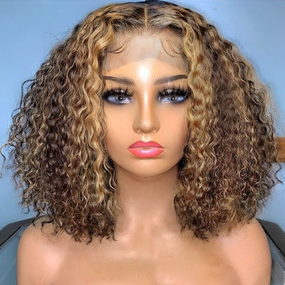 Wear and Go Glueless Wigs Human Hair Pre Plucked Pre Cut 7x5 HD Lace Wigs Ready to Wear Curly Bob Wigs - GeetaHair