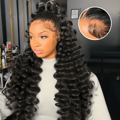 GEETA Natural Crimps Curls Loose Deep Wave HD Lace Frontal Glueless Wig Flash Sale No Code Needed