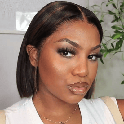 Brown Highlight Bob Wig Human Hair 13x4 Bone Straight Lace Front Wigs Human Hair 250% Density No Code Needed - GeetaHair