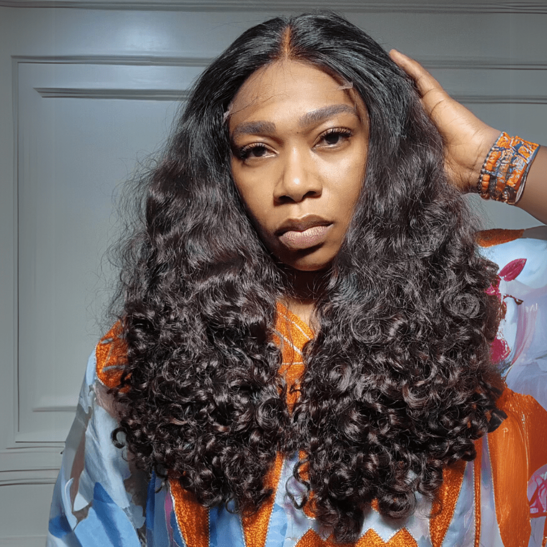 300% Density Resilient Curly 13x4 Lace Front Human Hair Wigs Pre Cut Glueless Wigs for Women - GeetaHair