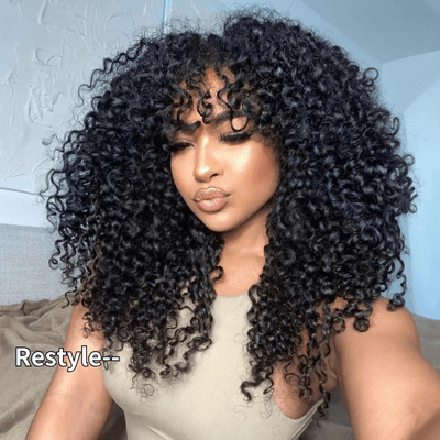 Geeta Hair 250% Density Bouncy Jerry Curly 13x4 Transparent Lace Front Wig Natural 100% Human Hair Wig - GeetaHair