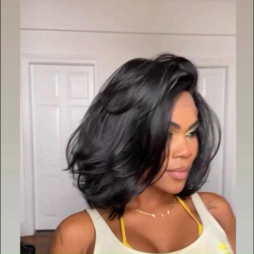 Short Bob Glueless Wigs Straight Natural 13x4 Lace Front Human Hair Wigs No Code Needed - GeetaHair