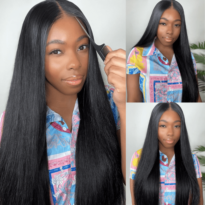 No Code Need: Glueless 13x4/6x4.5 Straight Wear & Go Pre Cut HD Transaparent Lace 100% Virgin Human Hair Wigs - Geeta Hair - GeetaHair