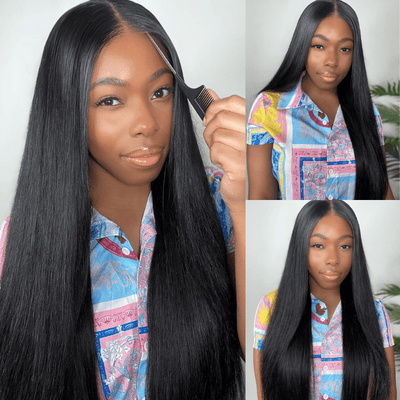 No Code Need: Glueless 13x4/6x4.5 Straight Wear & Go Pre Cut HD Transaparent Lace 100% Virgin Human Hair Wigs - Geeta Hair - GeetaHair