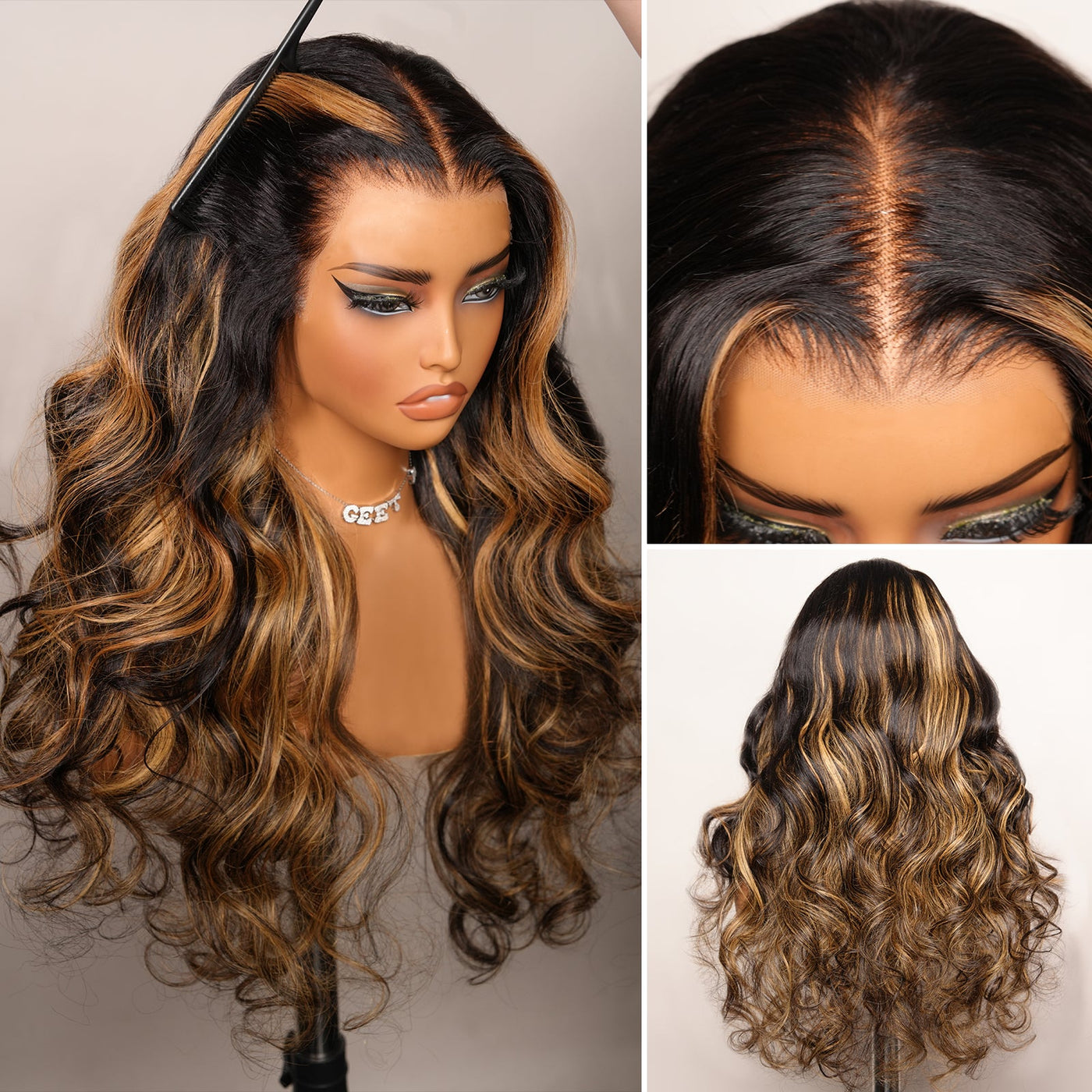 Loose Wave 13x4 Lace Front Wig Highlight Blonde 100% Human Hair Wigs Pre Plucked Hairline Daily Deal - GeetaHair