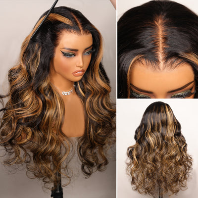 Loose Wave 13x4 Lace Front Wig Highlight Blonde 100% Human Hair Wigs Pre Plucked Hairline Daily Deal - GeetaHair
