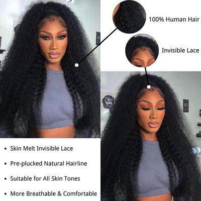 No Code 50% OFF Flash Sale: Glueless 6x4.5 Kinky Curly Pre Cut HD Transaparent Lace Human Hair Wigs - Only 2 Days - GeetaHair