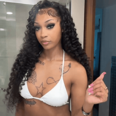 24 Hours Shiping $199=30inch Black Curly Hair 13x4 HD Lace Front Wig 100% Virgin Human Hair Wigs Pre Plucked Hairline No Code Needed - GeetaHair