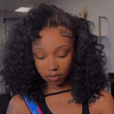 Flash Sale Short Curly Bob Wigs Glueless 13x4 Lace Front Wigs Pre Plucked for Black Women 250% Density - GeetaHair