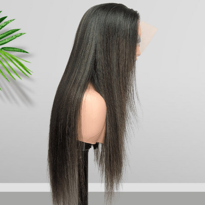 Balayage Light Blue Long Straight Hair Glueless 4x4/13x4 HD Lace Front Human Hair Wigs Funky Color Highlights Wig - Geeta Hair - GeetaHair