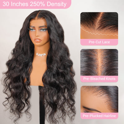 Geeta Luxury 300% Density Raw Glueless Wig Bouncy Loose Wave 13x4 Lace Front Human Hair Wigs For Women - GeetaHair