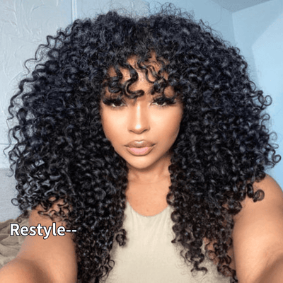 Geeta Hair 250% Density Bouncy Jerry Curly 13x4 Transparent Lace Front Wig Natural 100% Human Hair Wig - GeetaHair