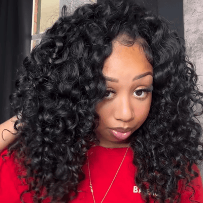 300% Density Nola Curl Glueless 13x4 Lace Front Human Hair Wigs Full Resilient Curly Wigs Pre Bleached Knots - GeetaHair