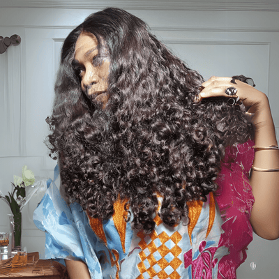 300% Density Resilient Curly 13x4 Lace Front Human Hair Wigs Pre Cut Glueless Wigs for Women - GeetaHair